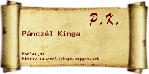 Pánczél Kinga névjegykártya